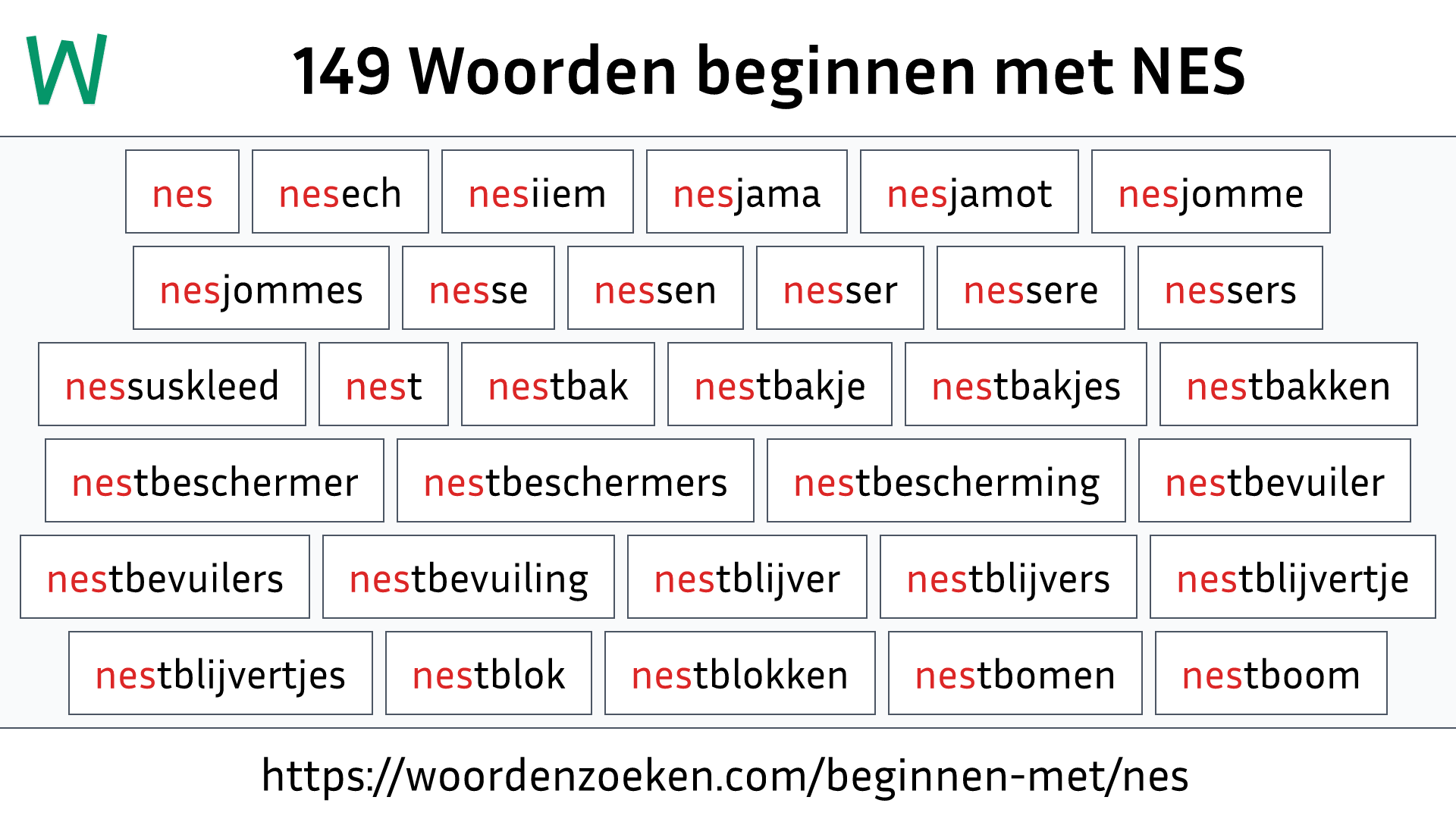 Woorden beginnen met NES