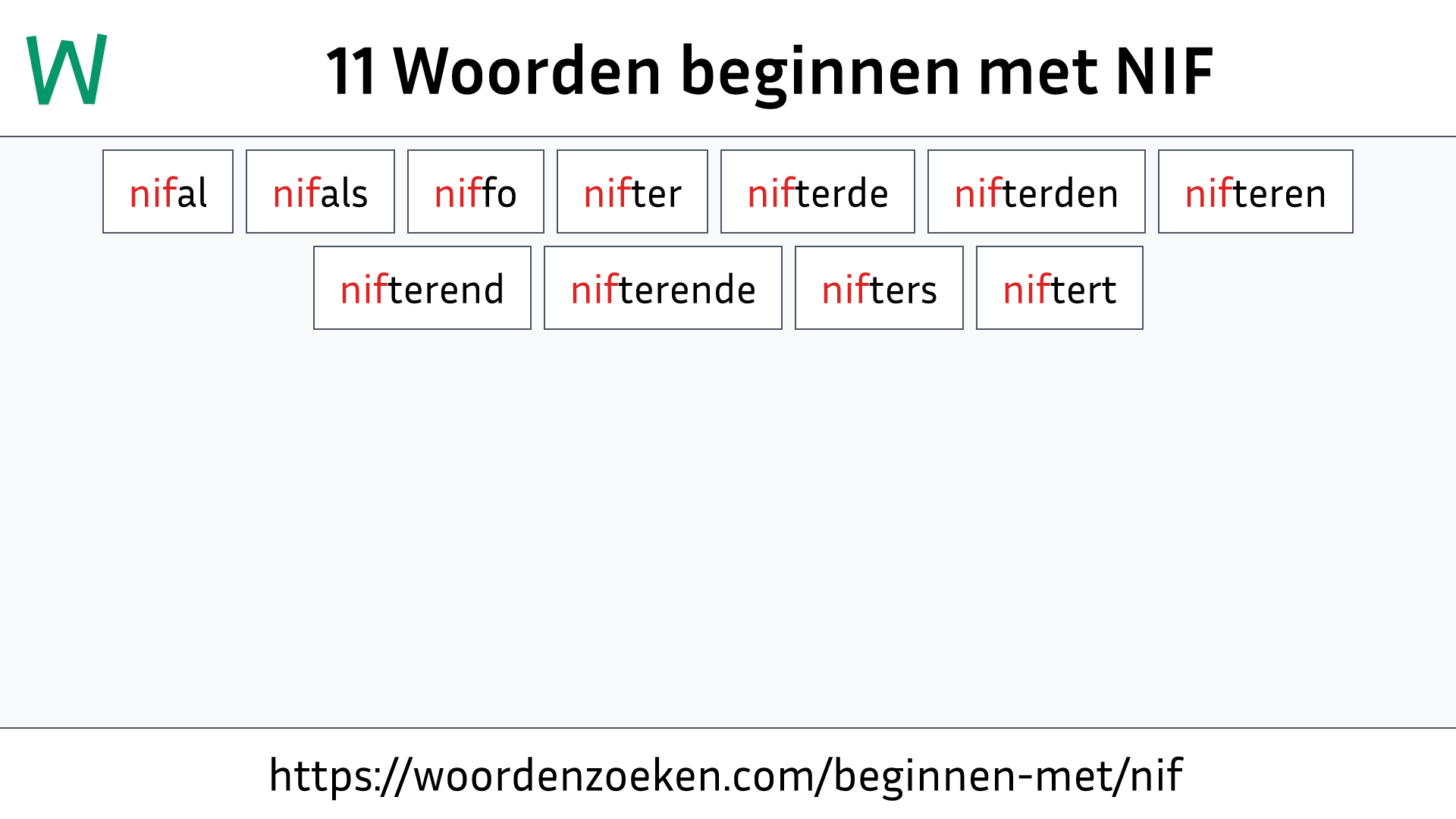 Woorden beginnen met NIF