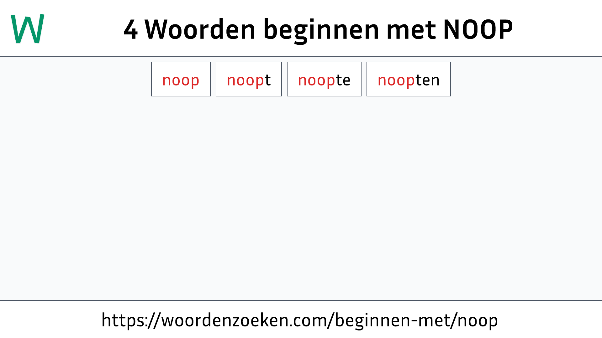 Woorden beginnen met NOOP