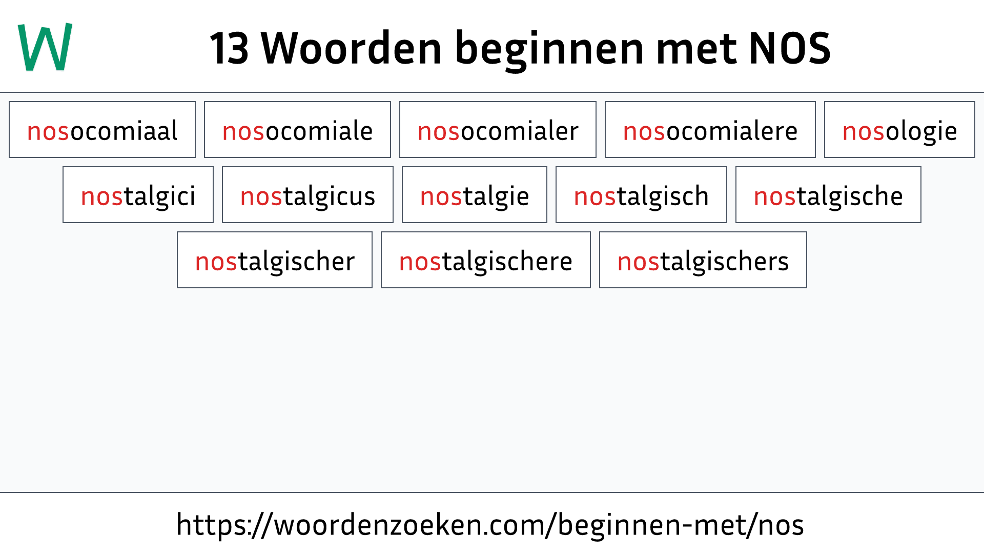 Woorden beginnen met NOS