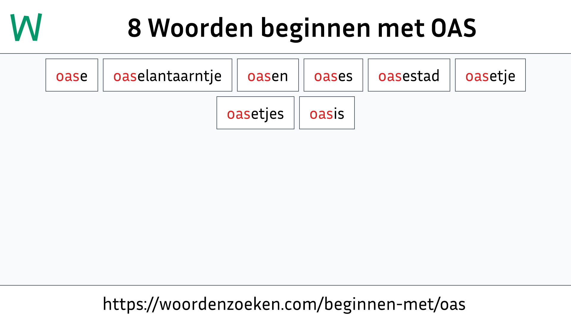 Woorden beginnen met OAS