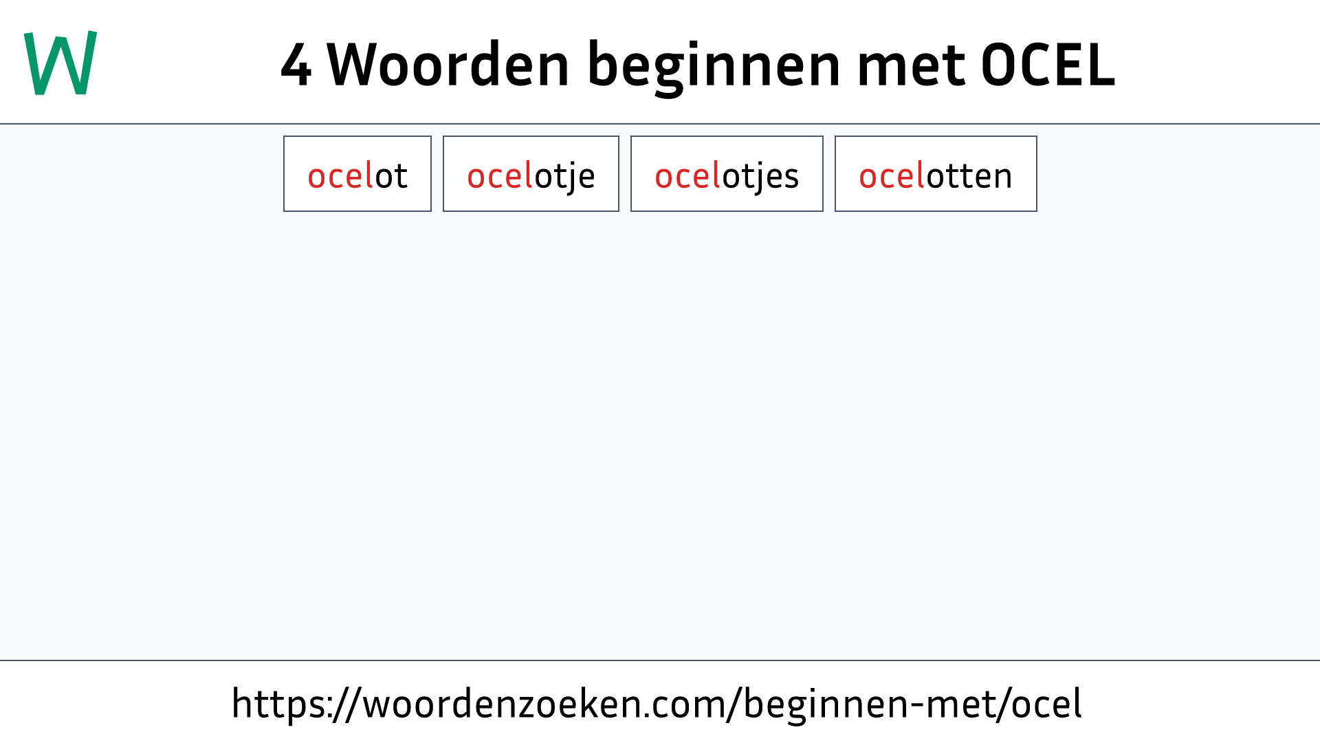 Woorden beginnen met OCEL