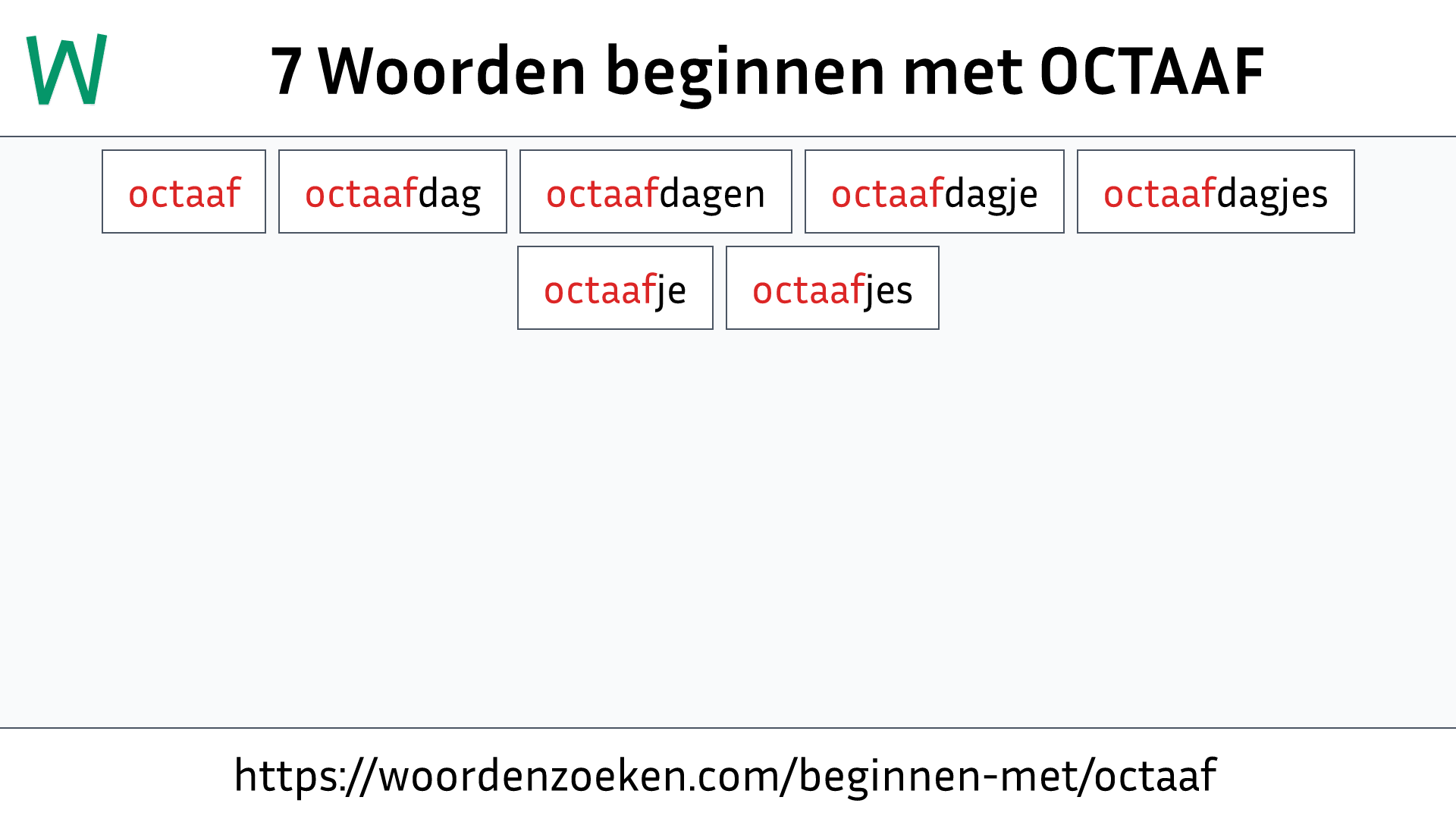 Woorden beginnen met OCTAAF