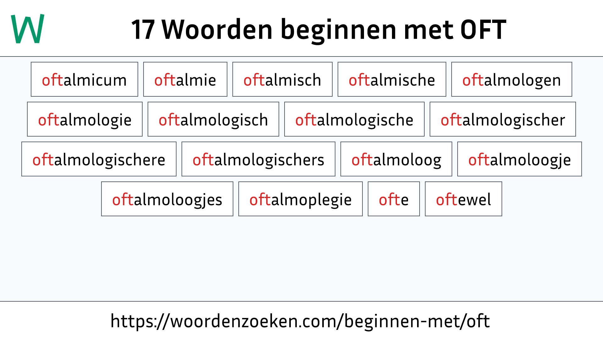 Woorden beginnen met OFT