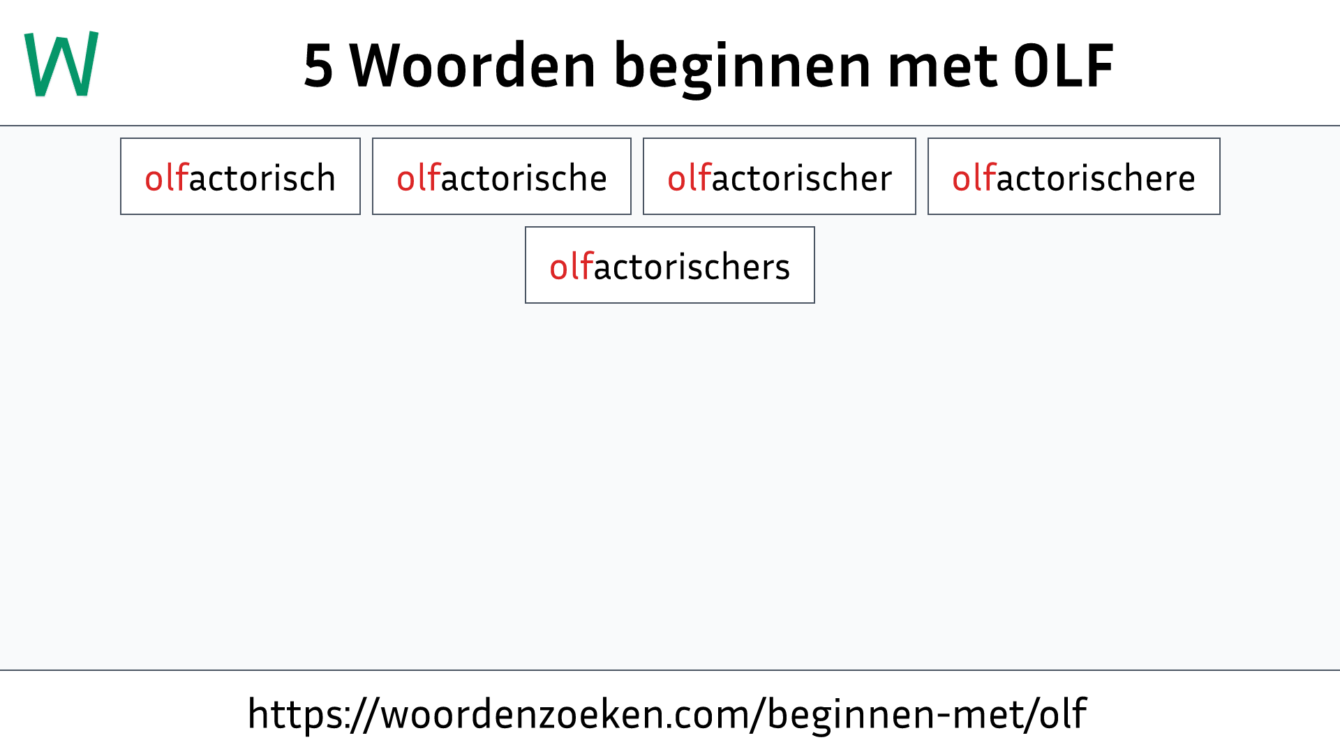 Woorden beginnen met OLF