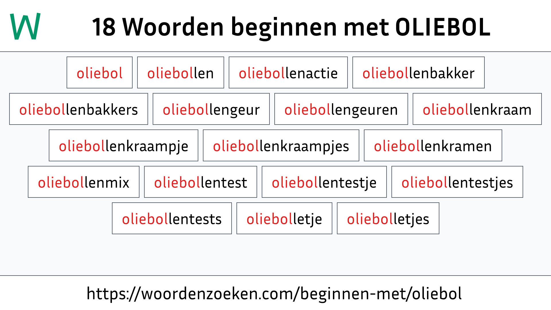 Woorden beginnen met OLIEBOL