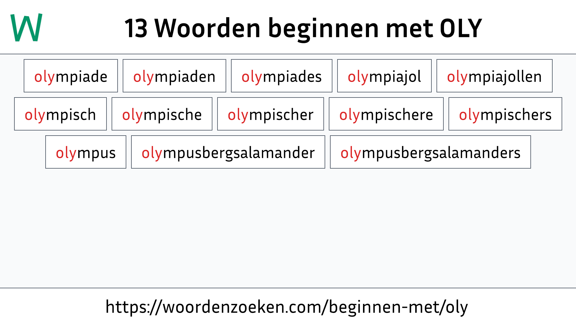 Woorden beginnen met OLY