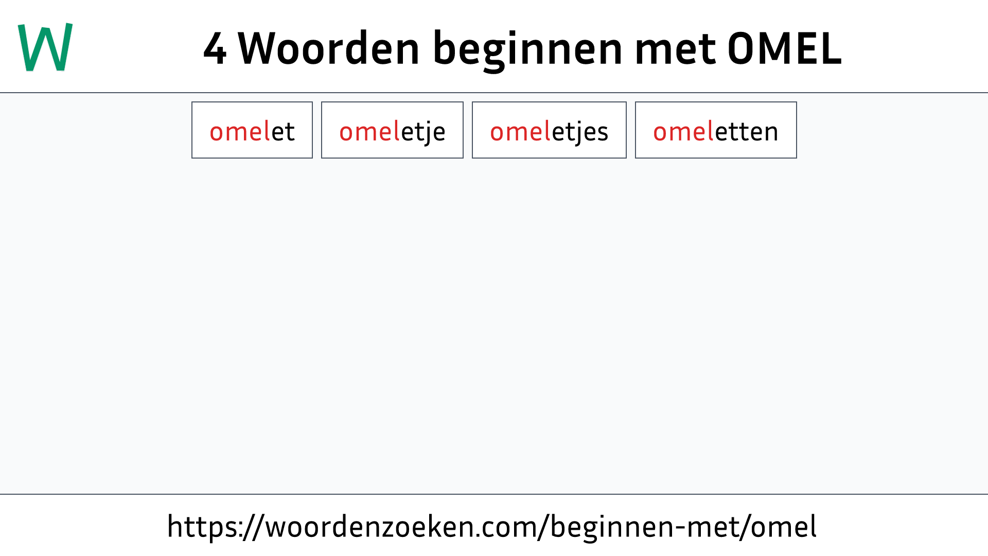 Woorden beginnen met OMEL