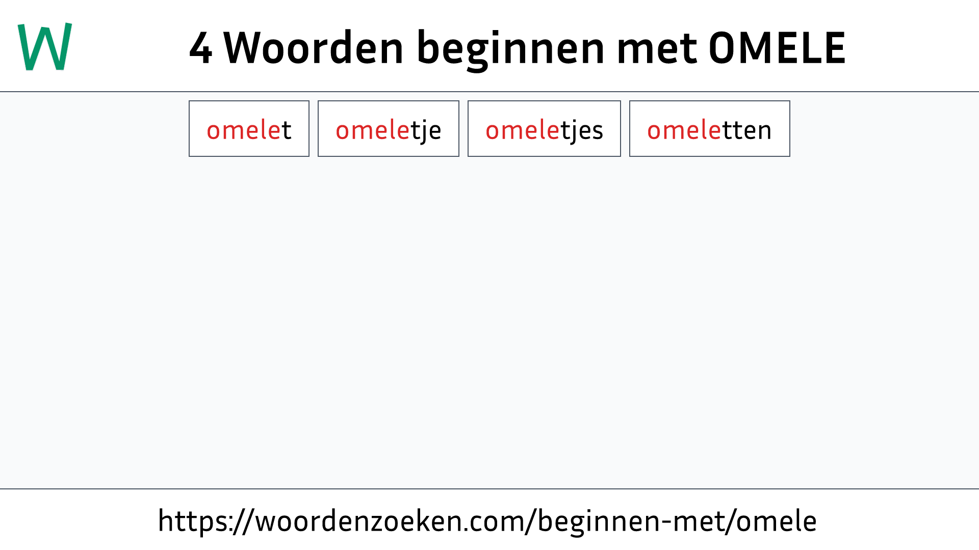 Woorden beginnen met OMELE