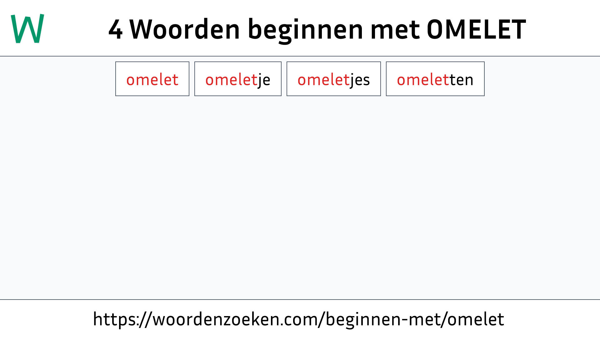 Woorden beginnen met OMELET