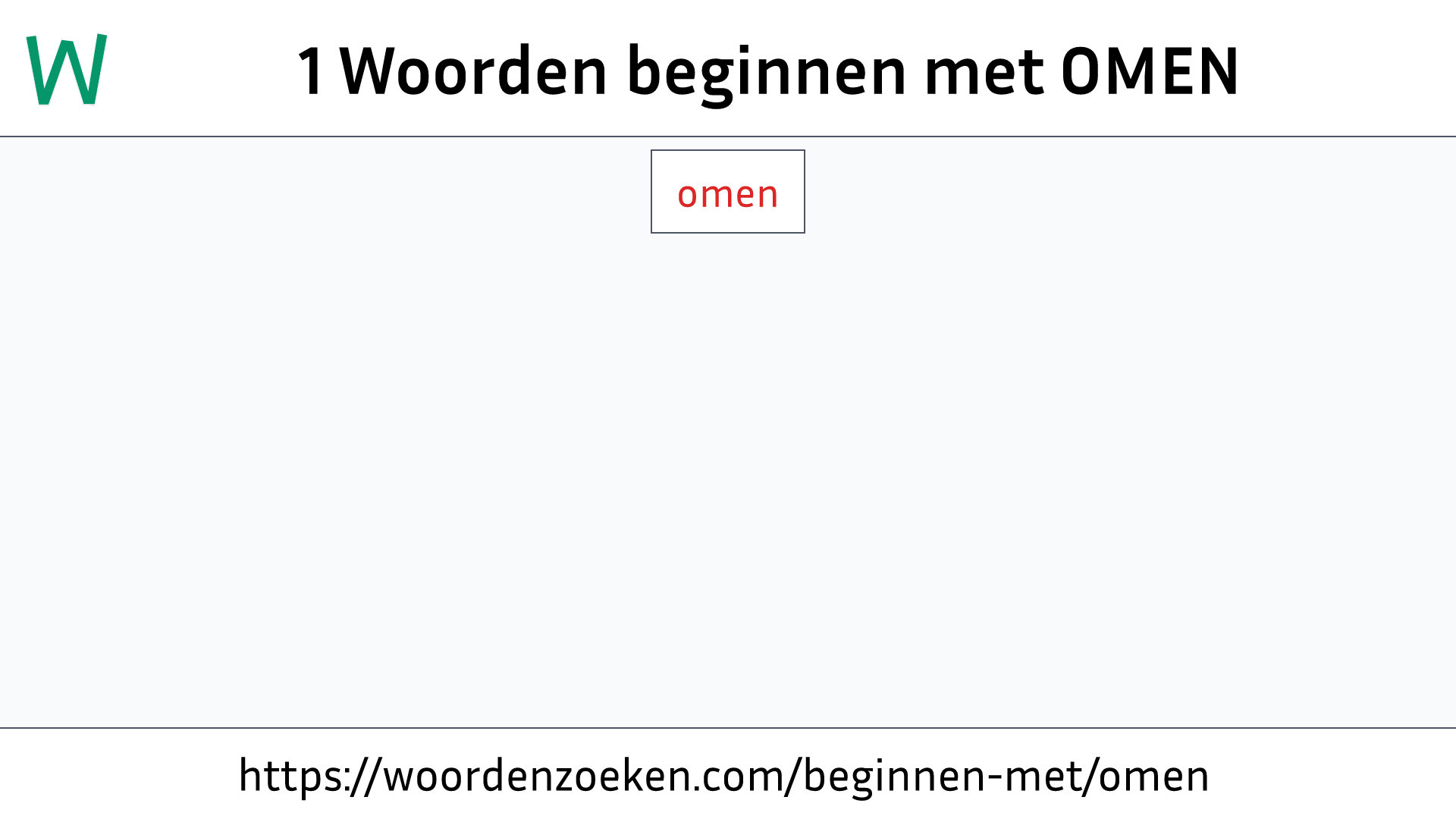 Woorden beginnen met OMEN