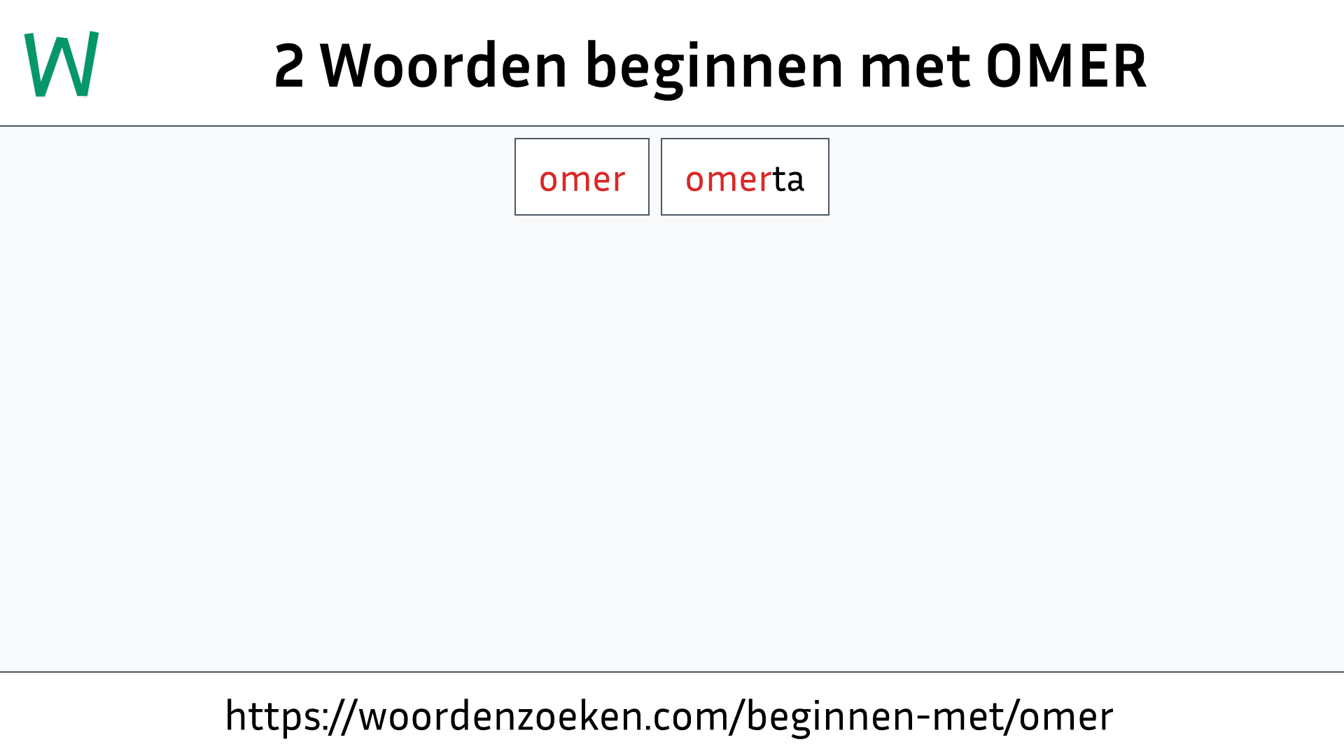 Woorden beginnen met OMER