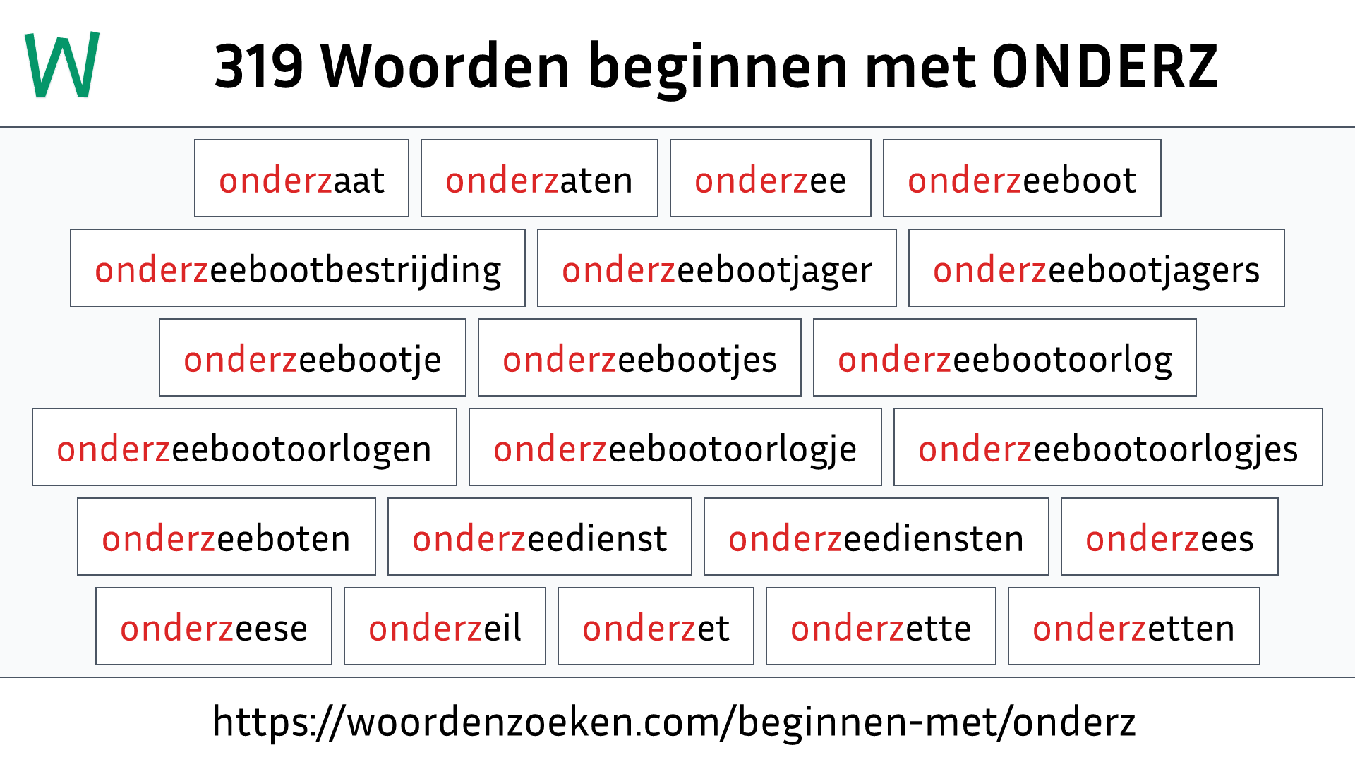 Woorden beginnen met ONDERZ