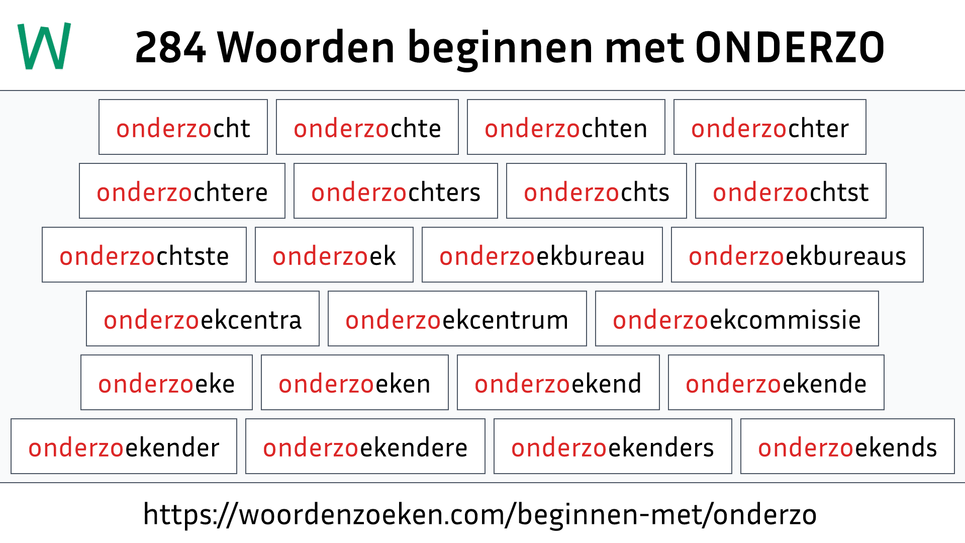 Woorden beginnen met ONDERZO