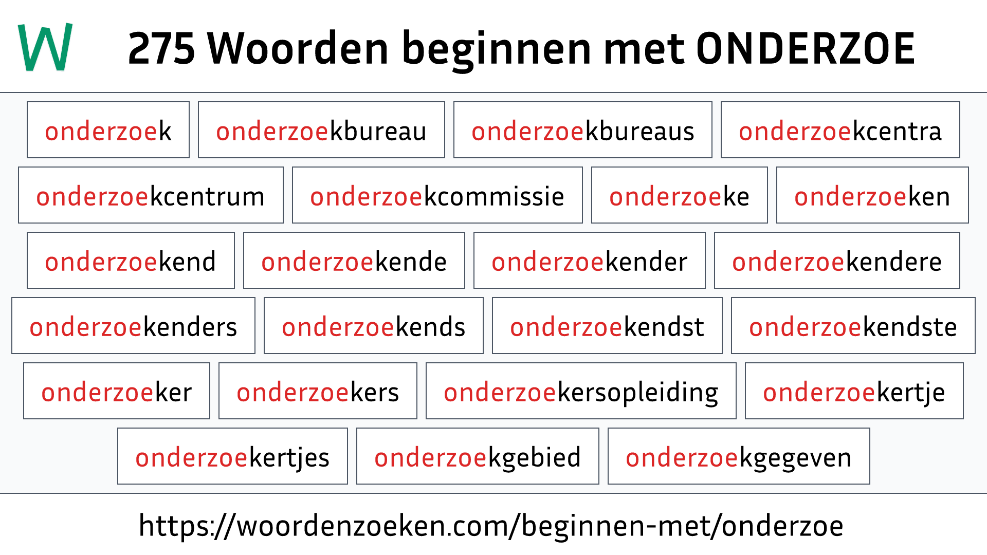 Woorden beginnen met ONDERZOE