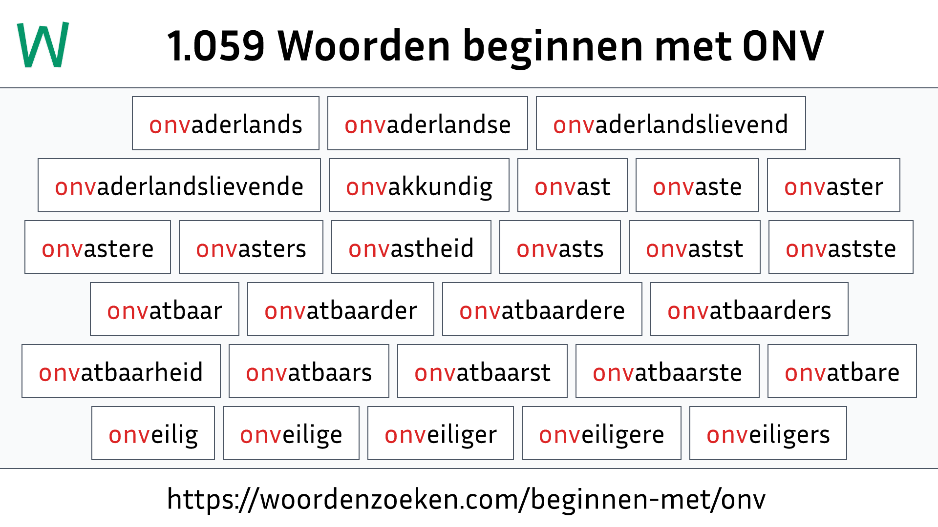 Woorden beginnen met ONV