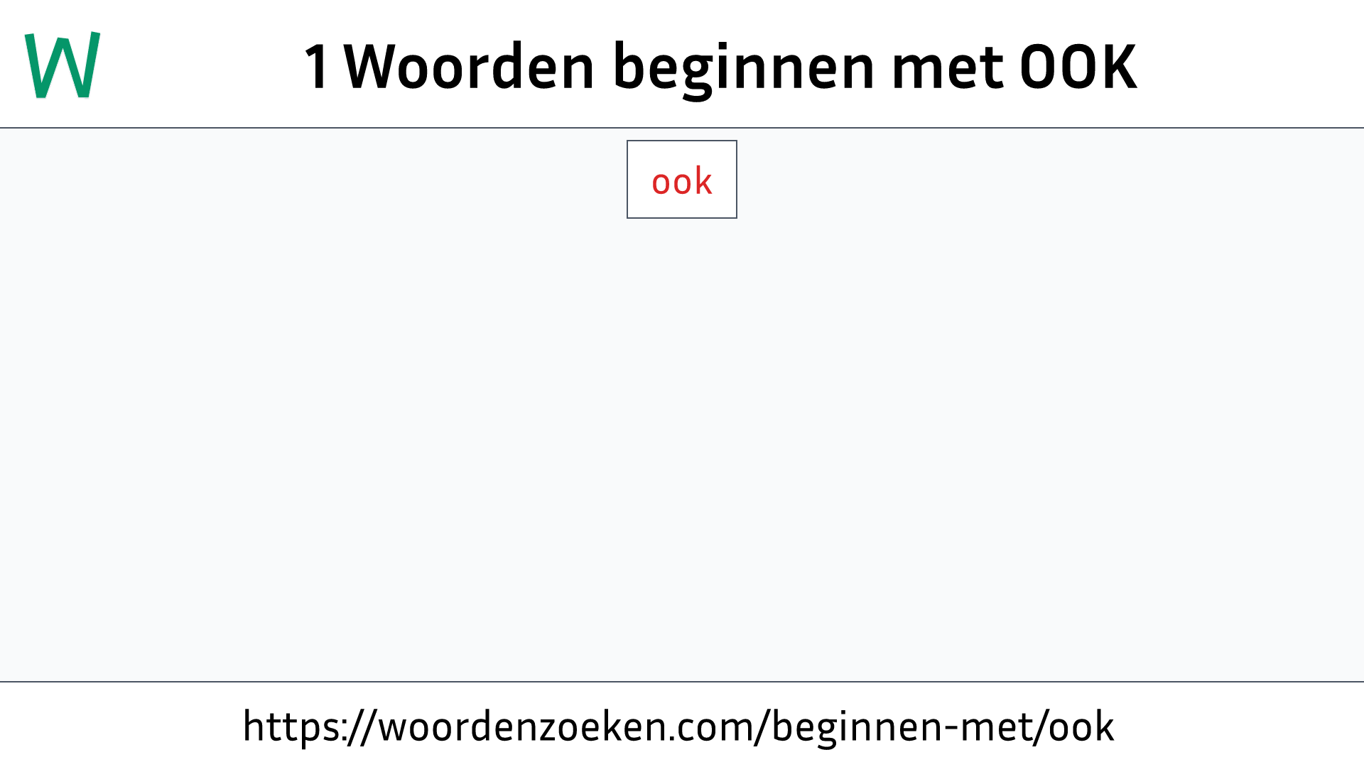 Woorden beginnen met OOK