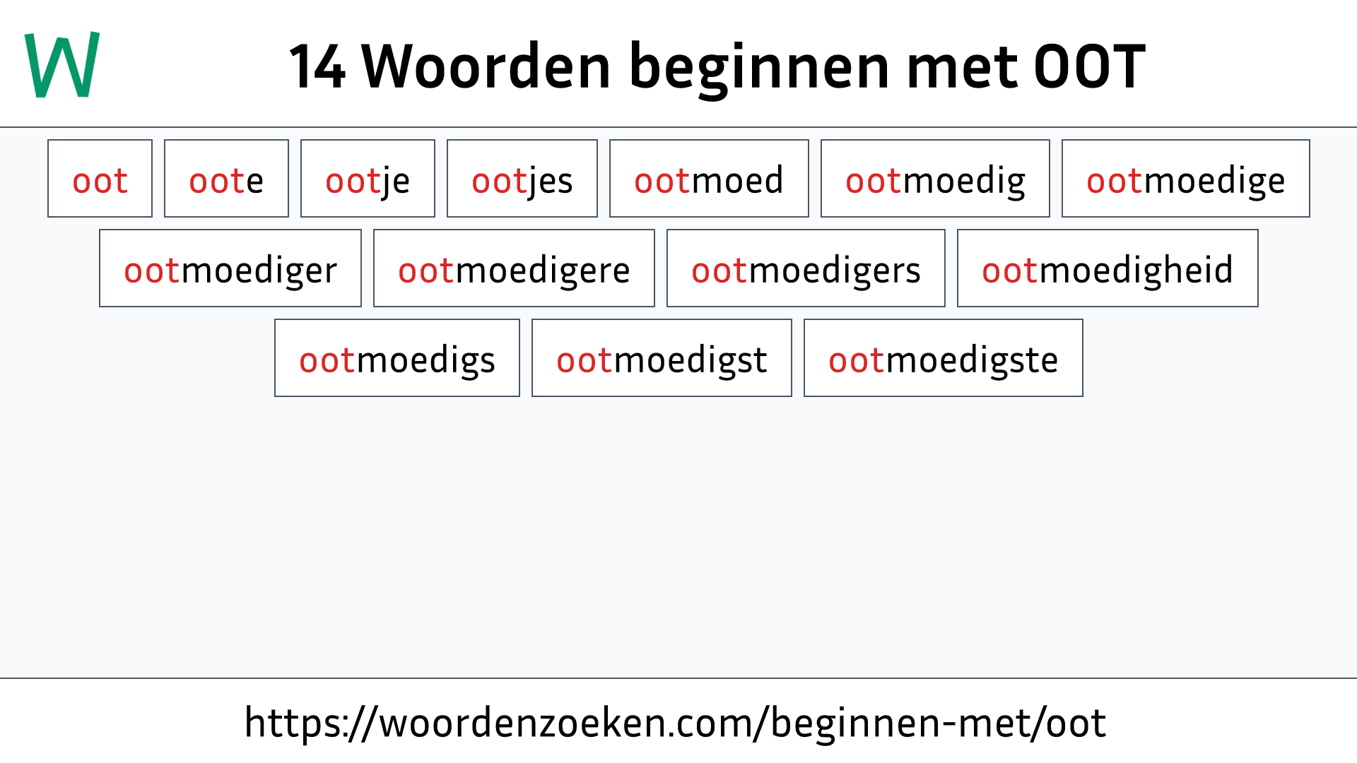 Woorden beginnen met OOT