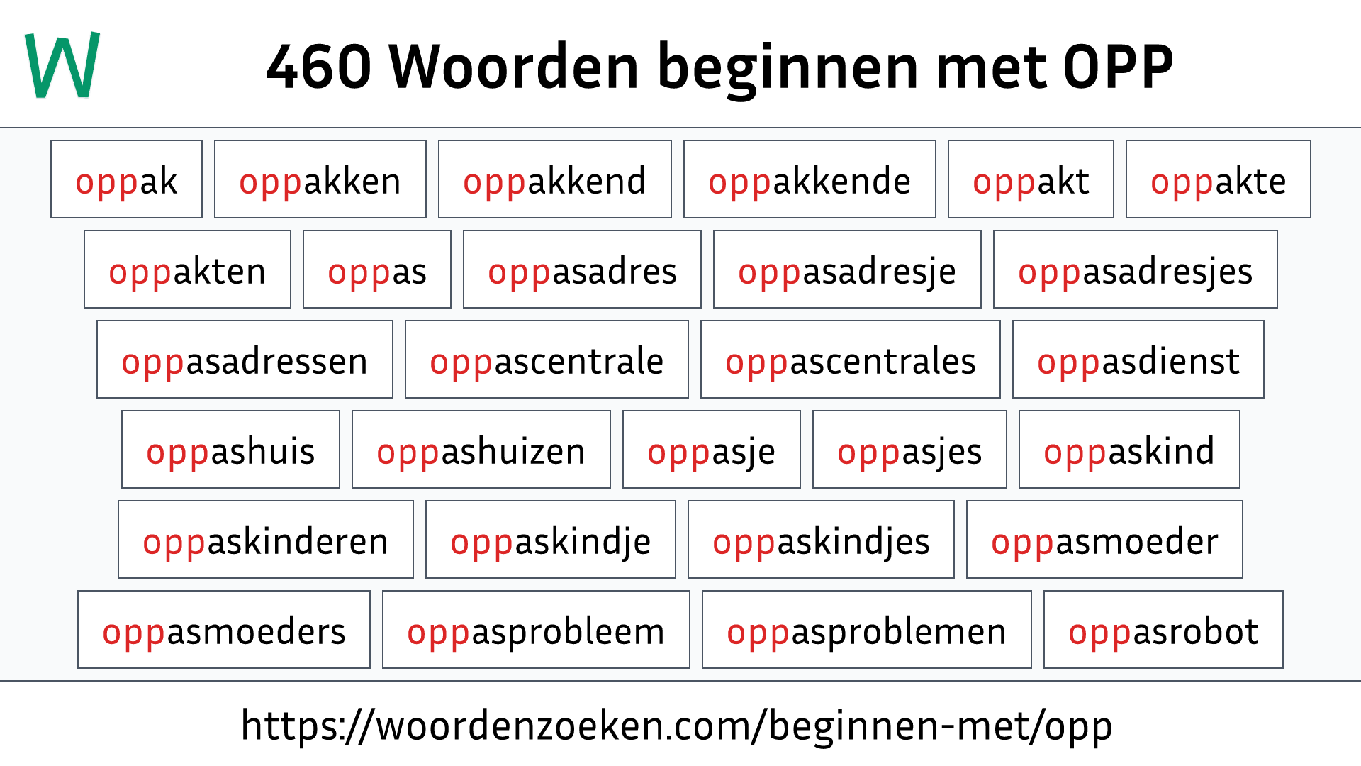 Woorden beginnen met OPP