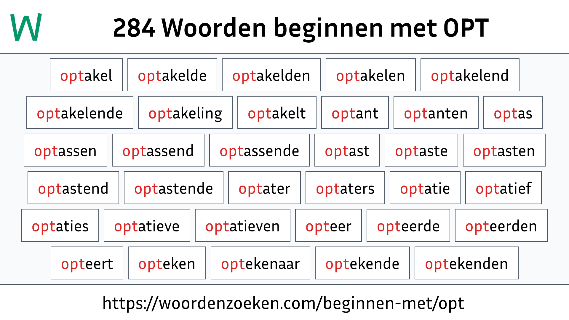 Woorden beginnen met OPT