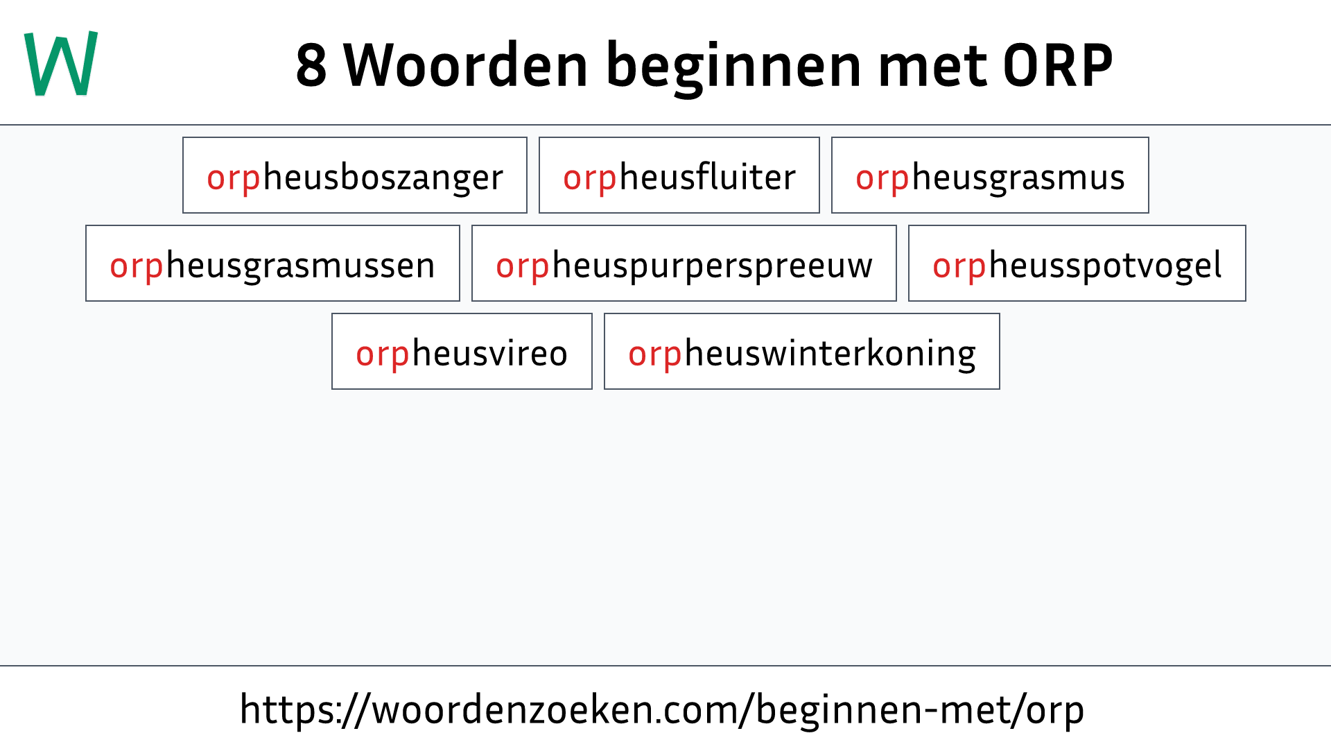 Woorden beginnen met ORP