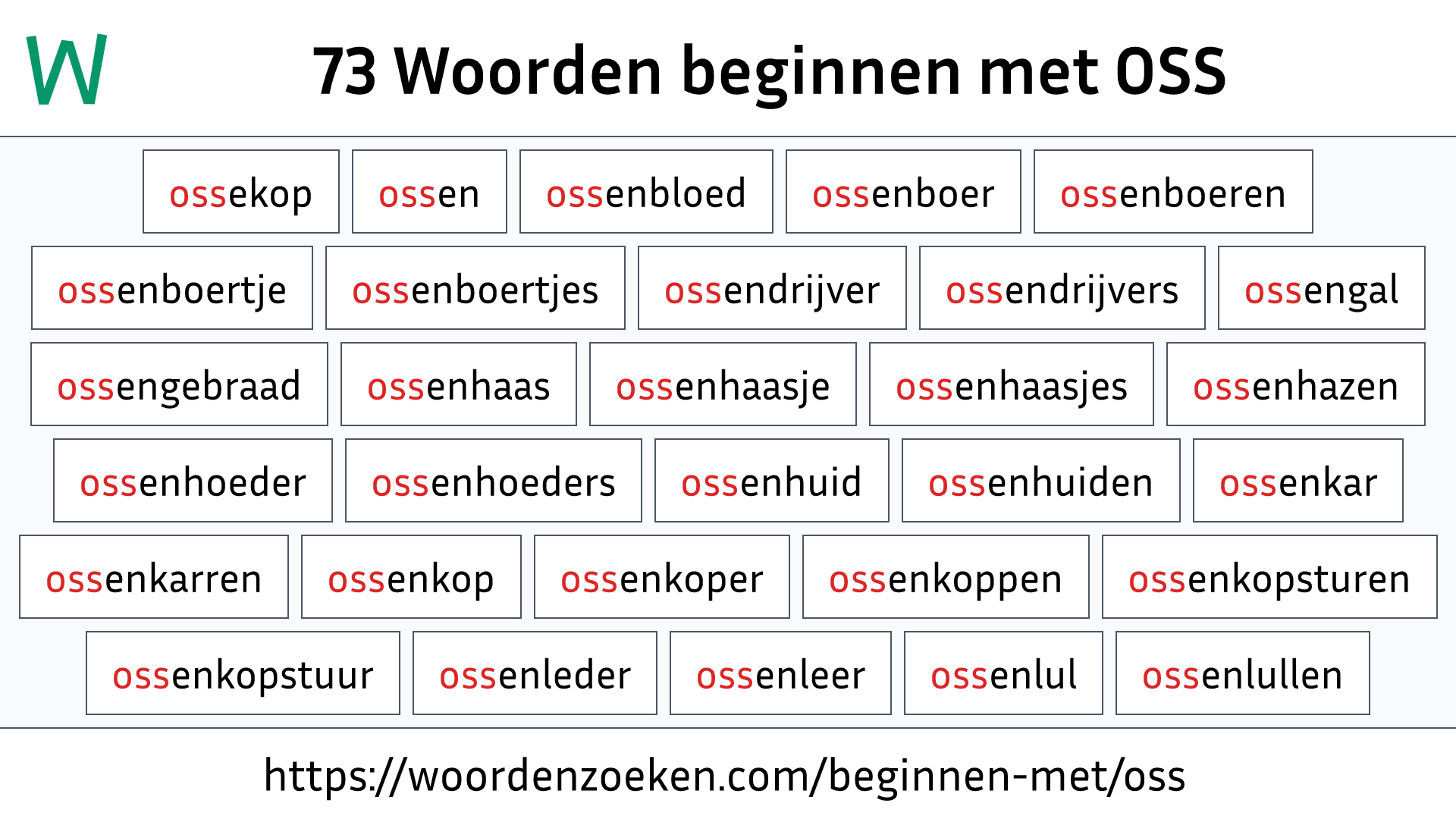 Woorden beginnen met OSS