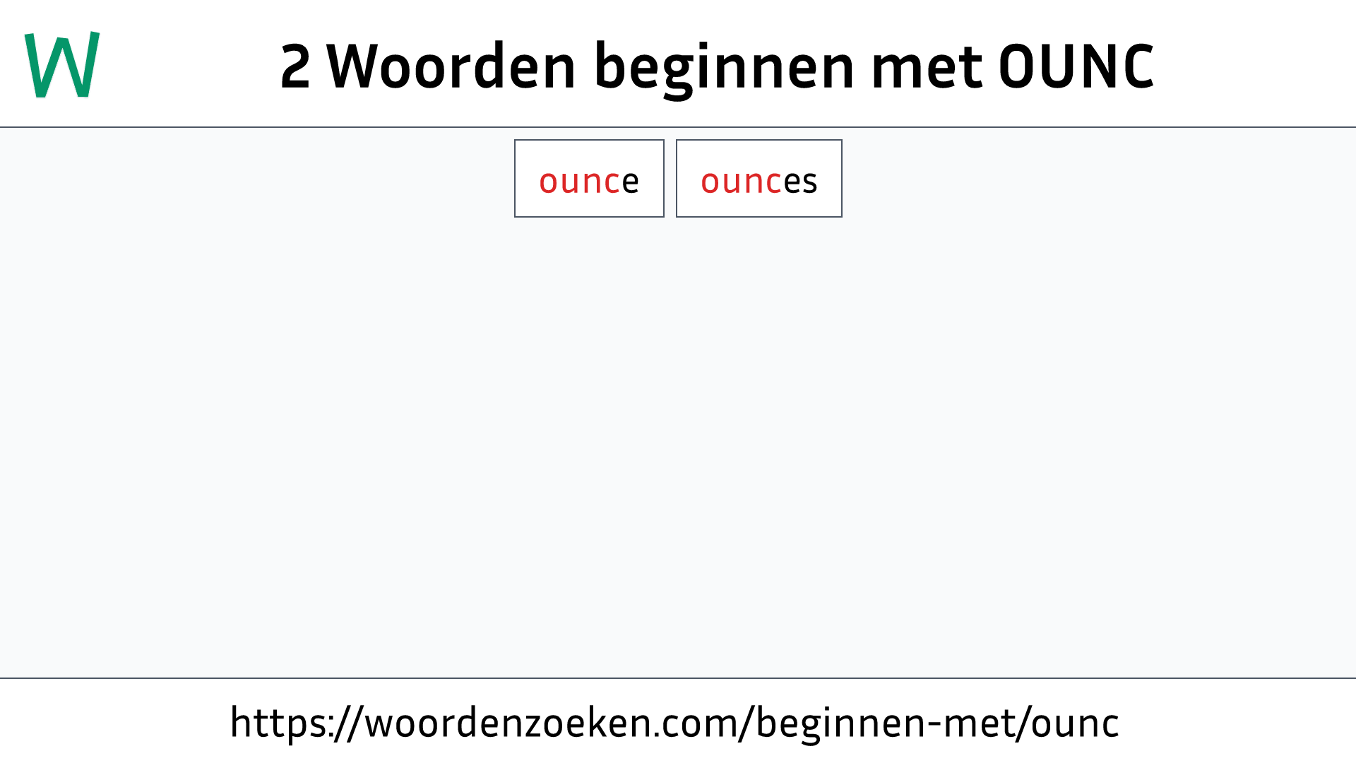 Woorden beginnen met OUNC