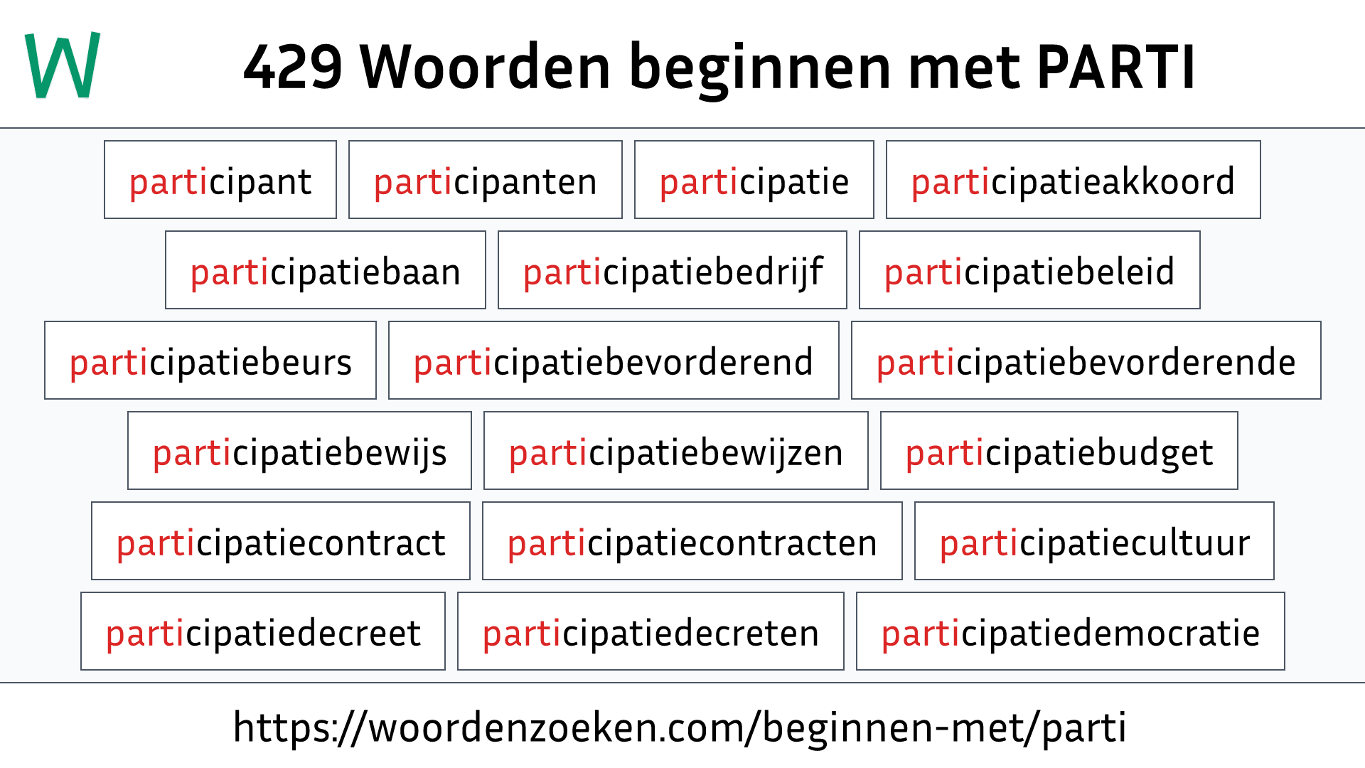 Woorden beginnen met PARTI