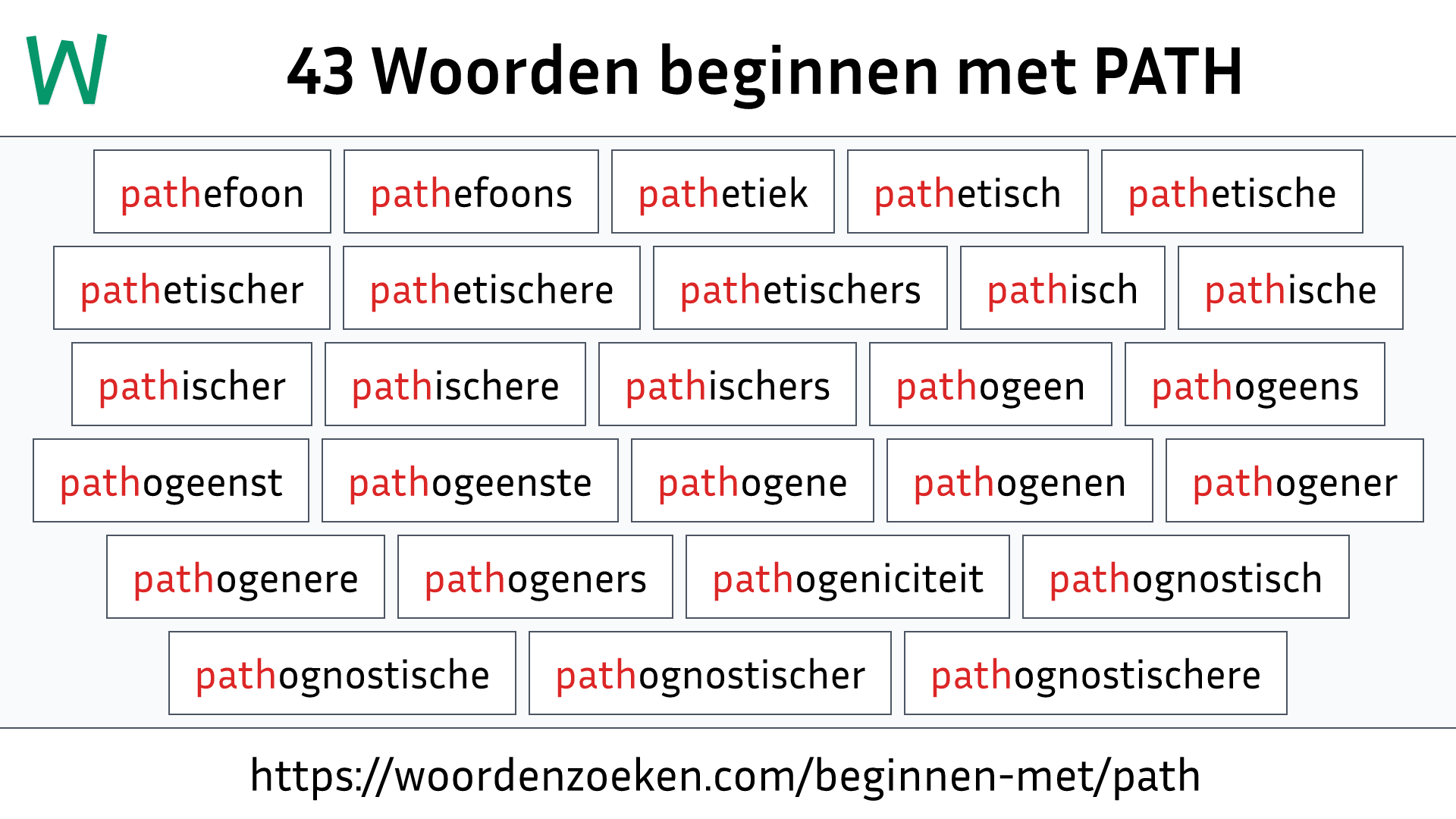 Woorden beginnen met PATH