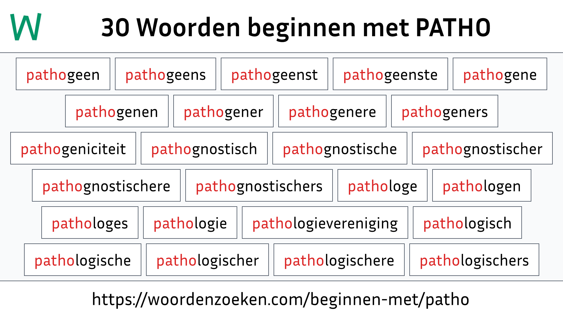 Woorden beginnen met PATHO