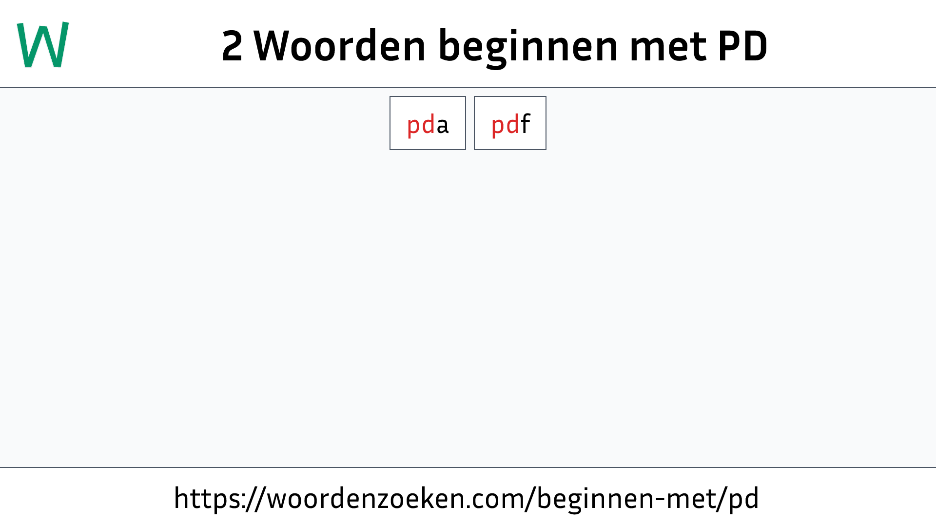 Woorden beginnen met PD