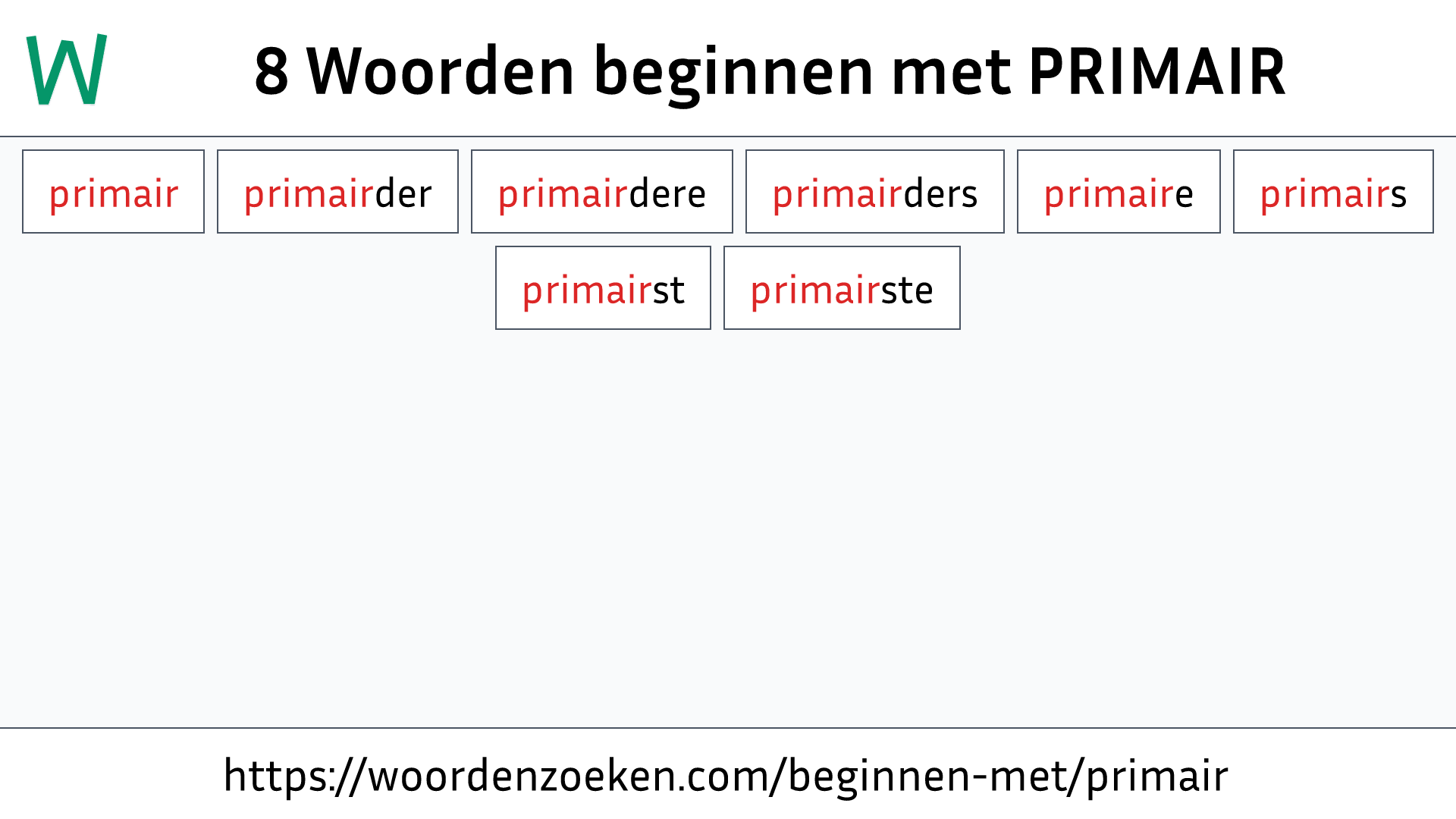 Woorden beginnen met PRIMAIR