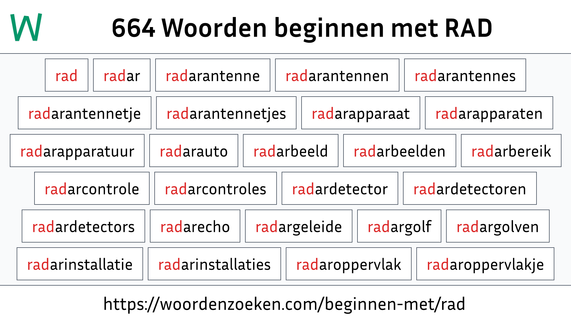 Woorden beginnen met RAD