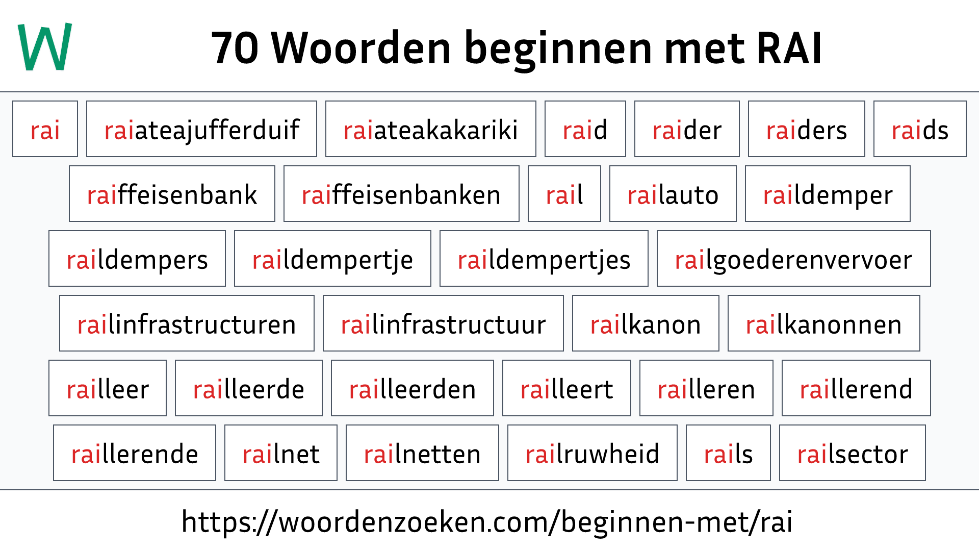 Woorden beginnen met RAI