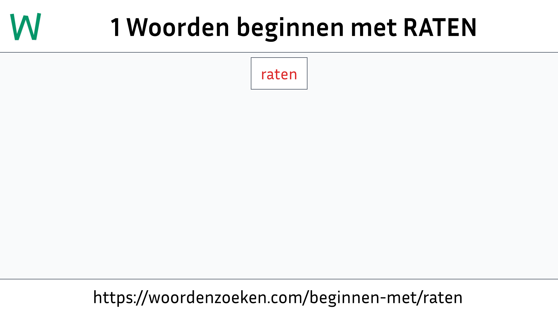 Woorden beginnen met RATEN