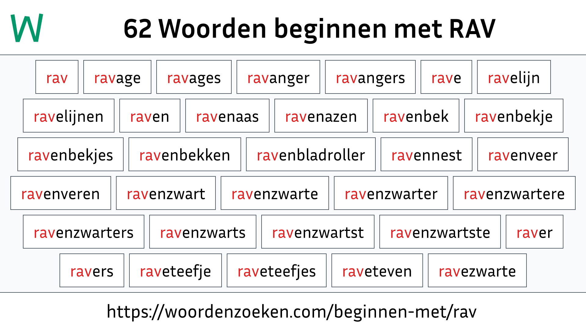 Woorden beginnen met RAV