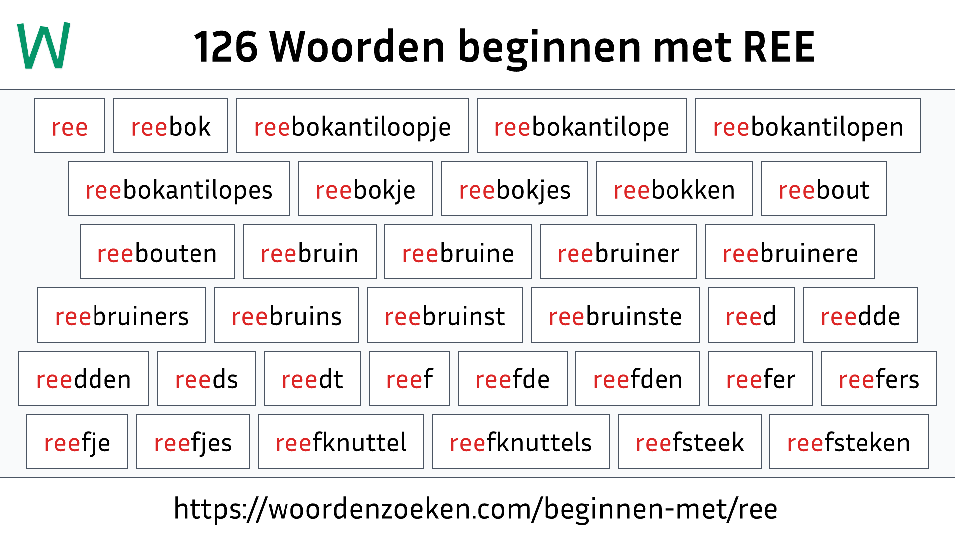 Woorden beginnen met REE