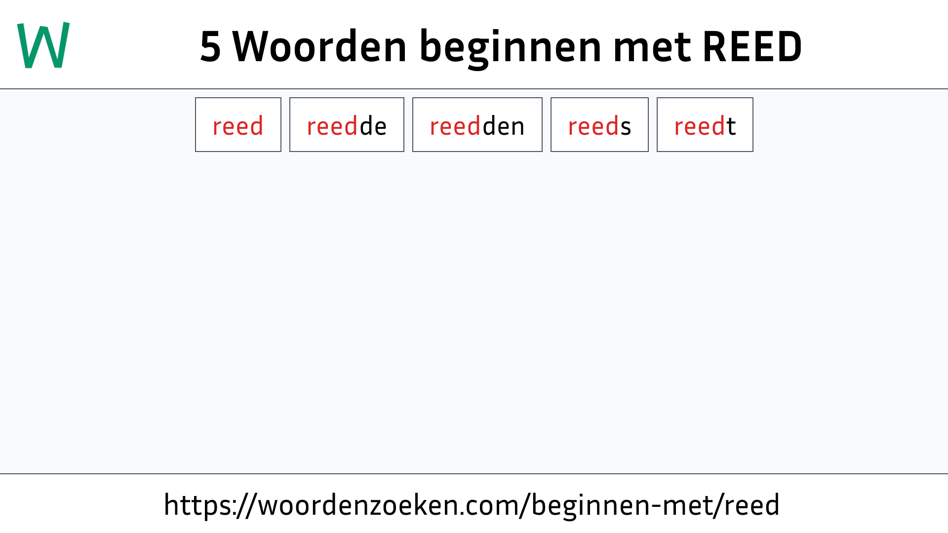 Woorden beginnen met REED