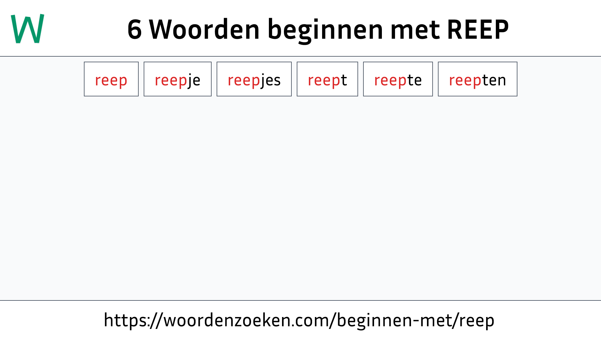 Woorden beginnen met REEP