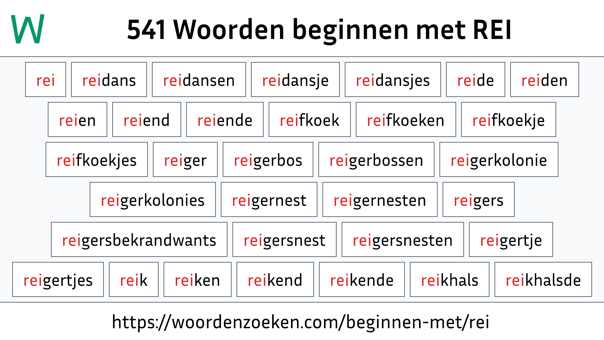 Woorden beginnen met REI