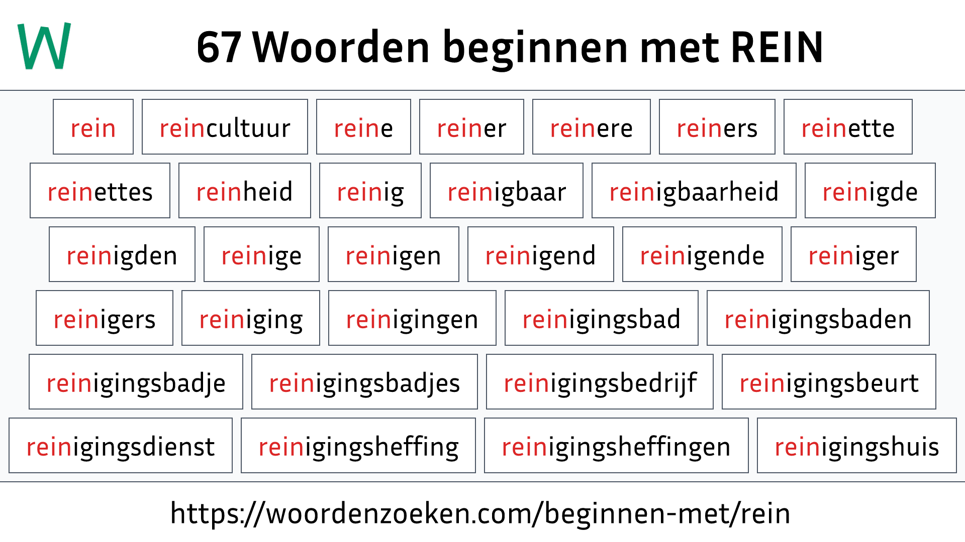 Woorden beginnen met REIN