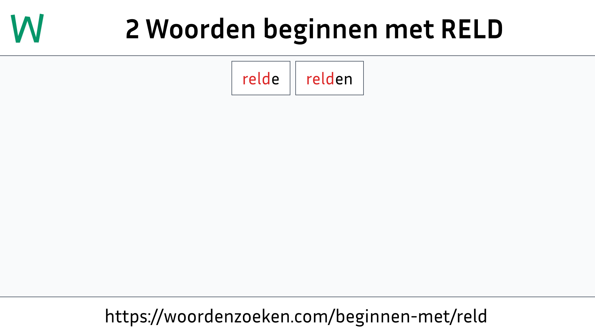 Woorden beginnen met RELD