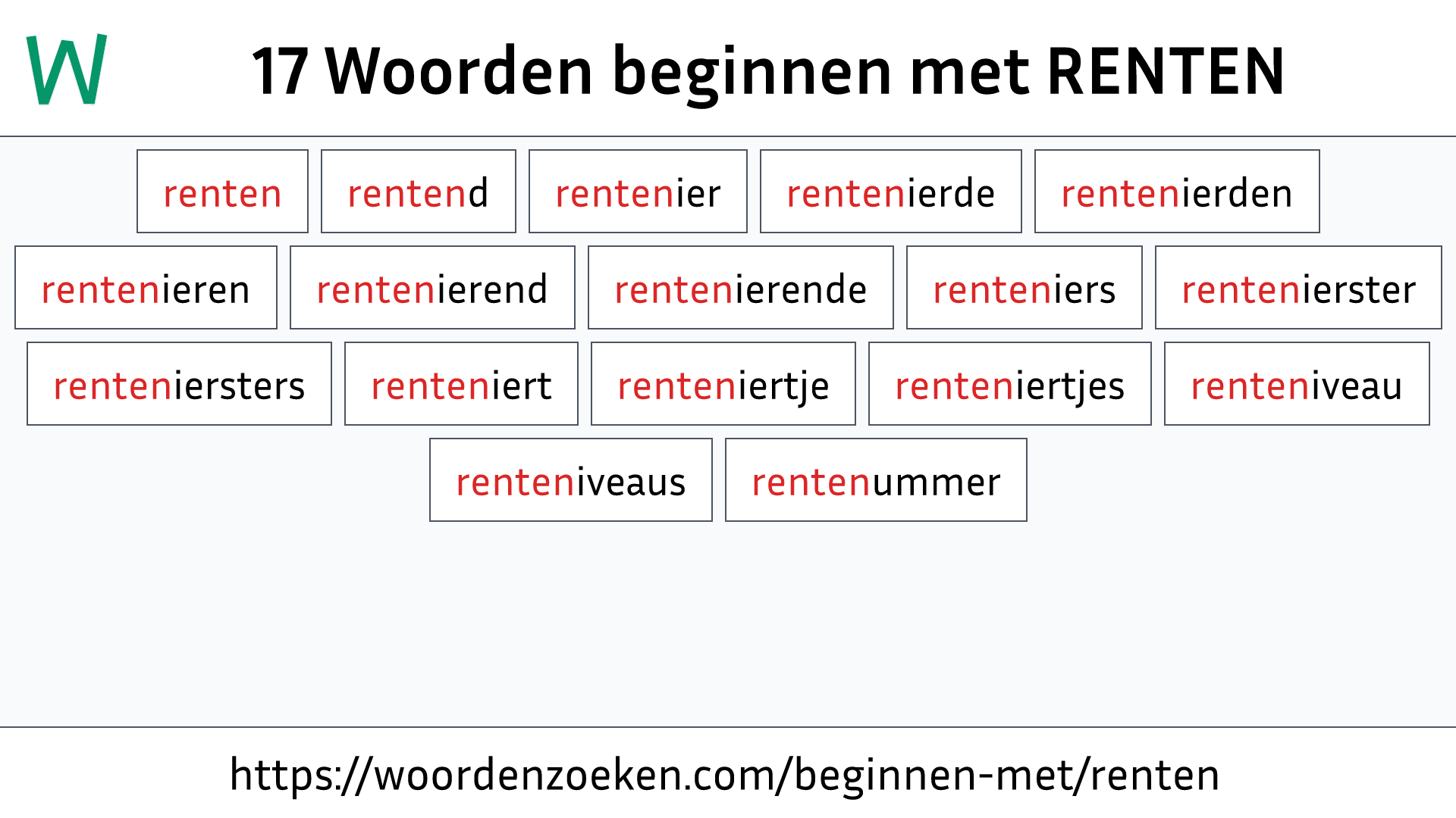 Woorden beginnen met RENTEN