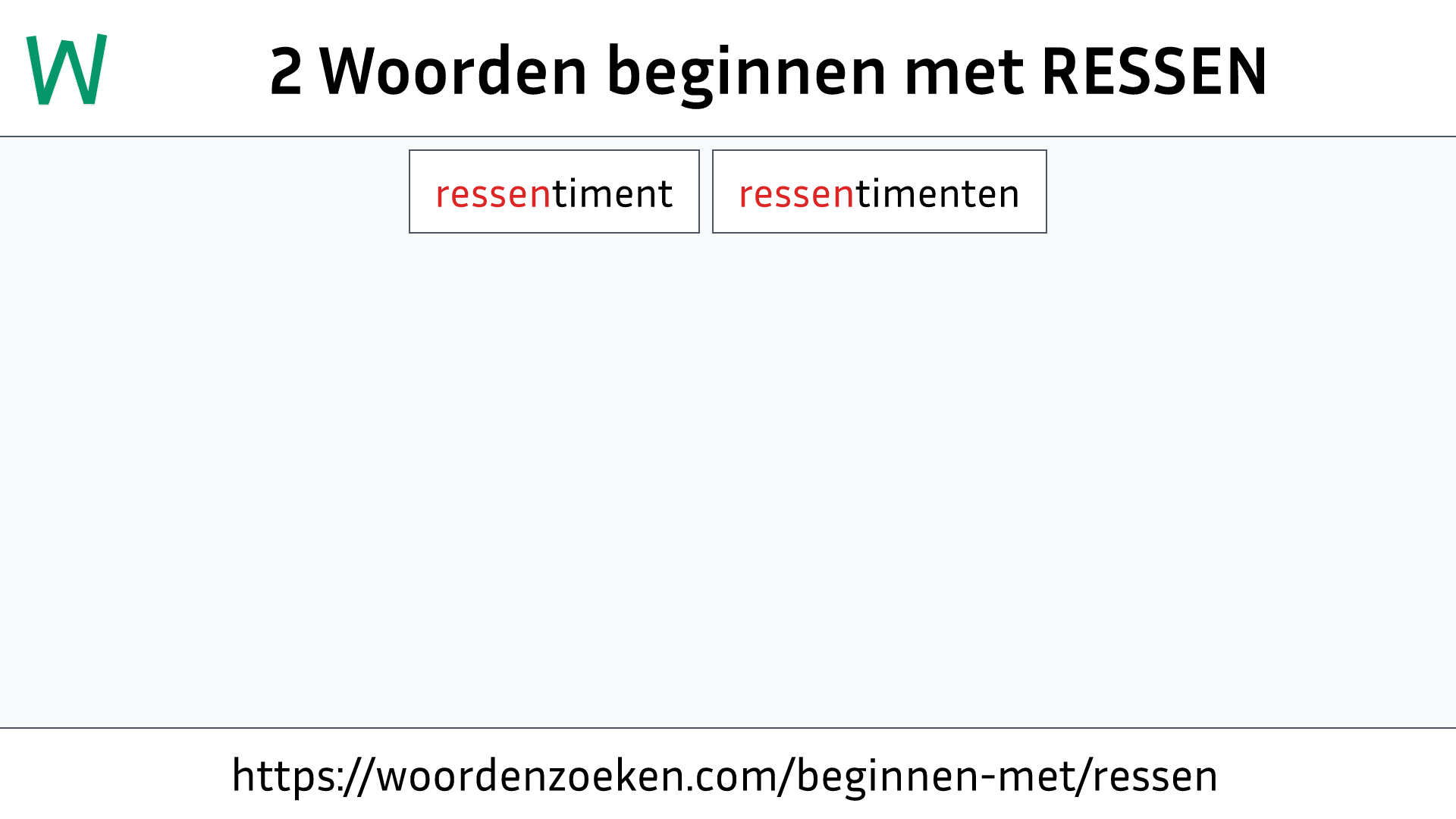 Woorden beginnen met RESSEN