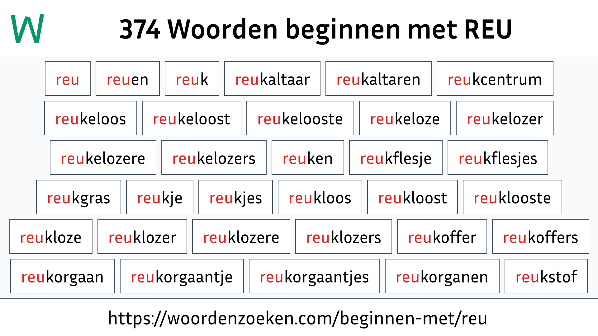 Woorden beginnen met REU