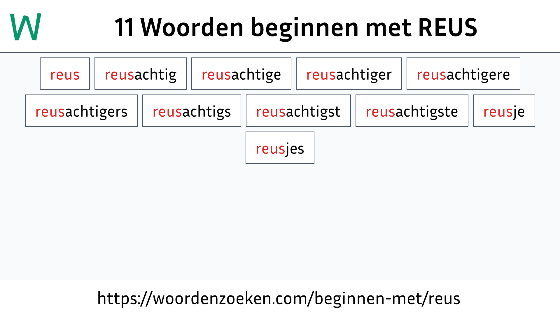 Woorden beginnen met REUS