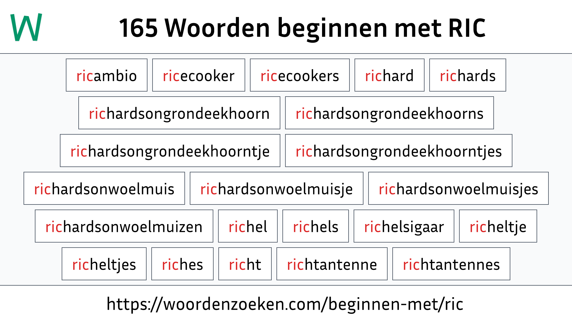 Woorden beginnen met RIC