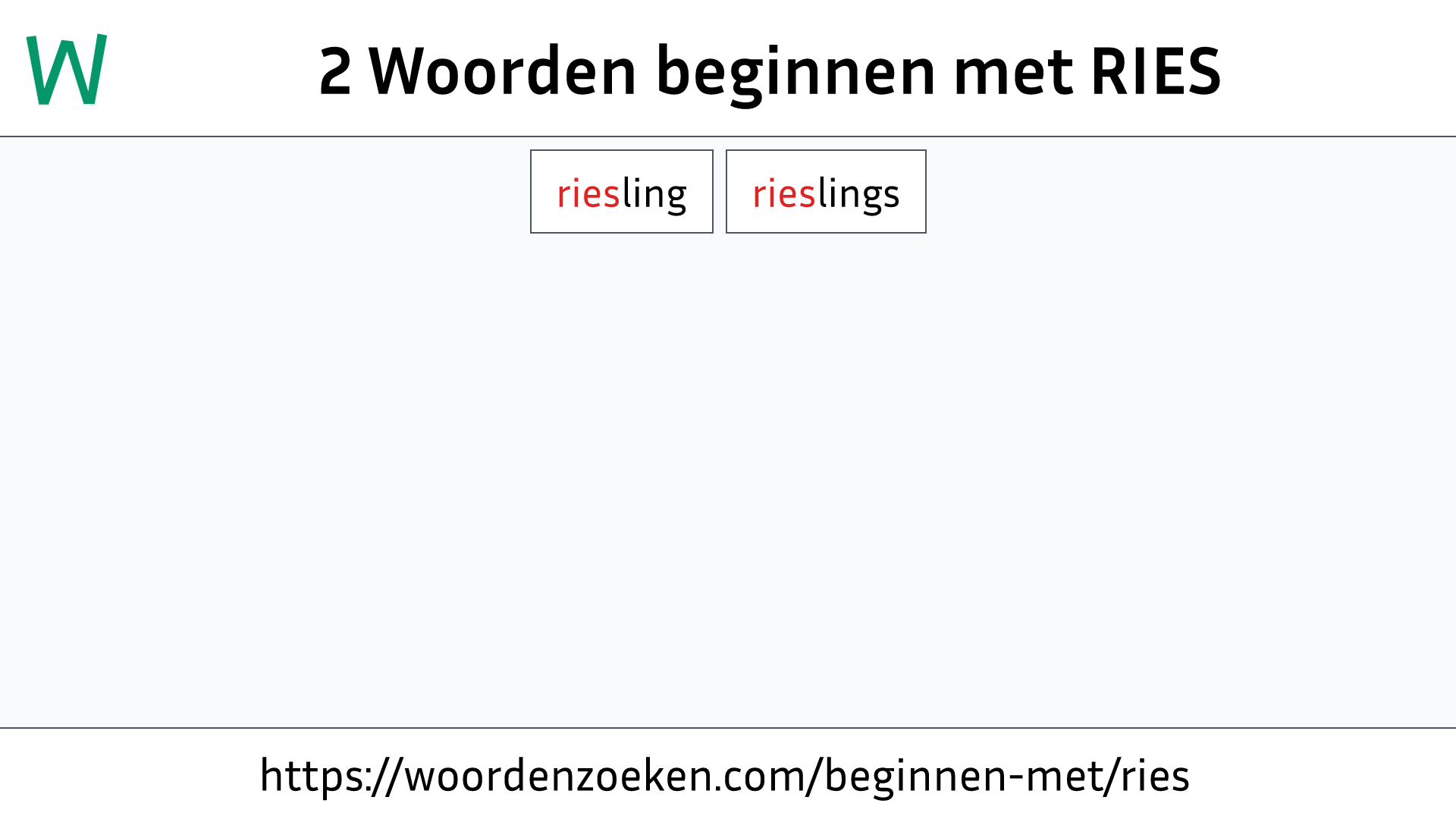 Woorden beginnen met RIES