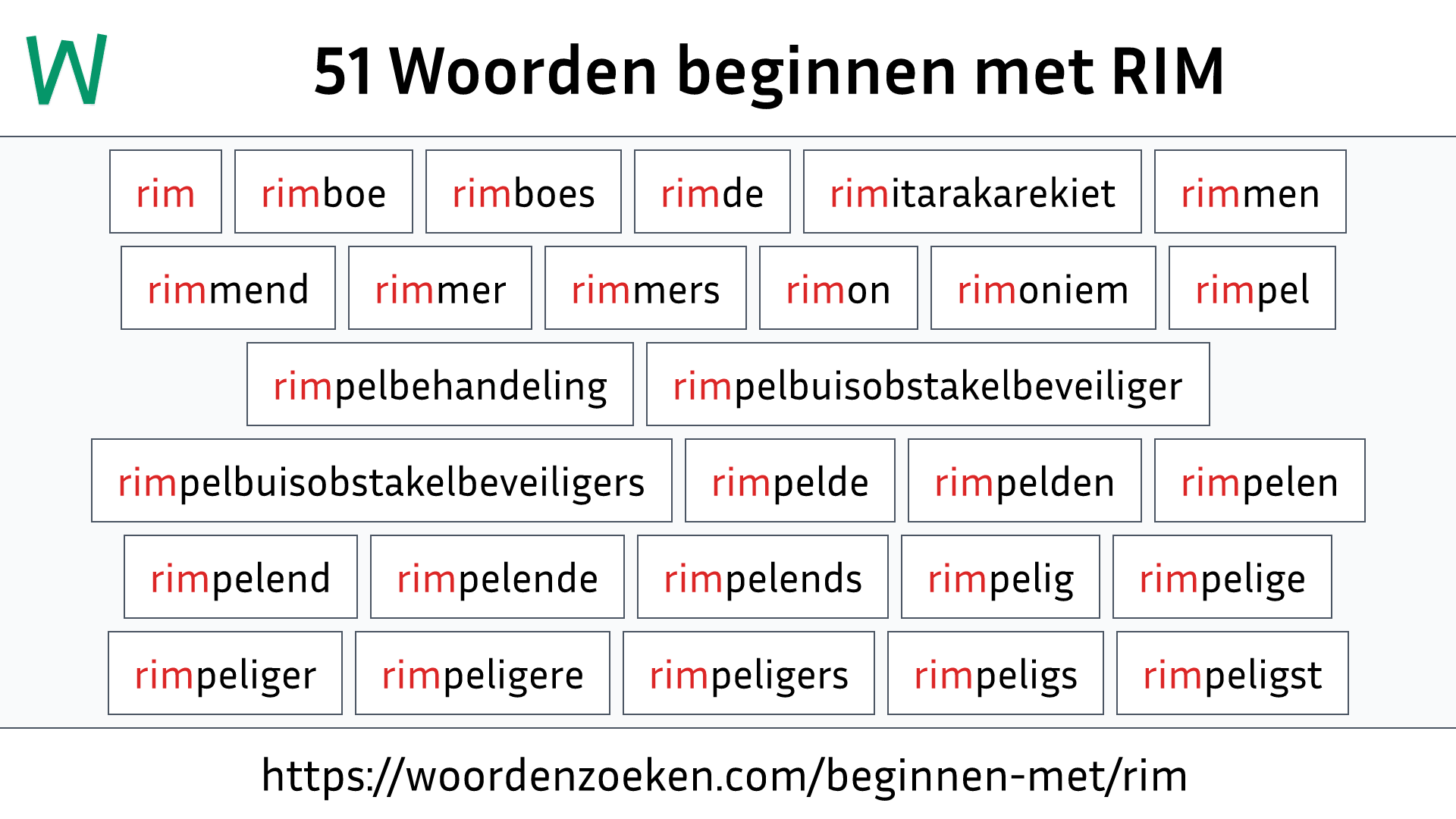 Woorden beginnen met RIM