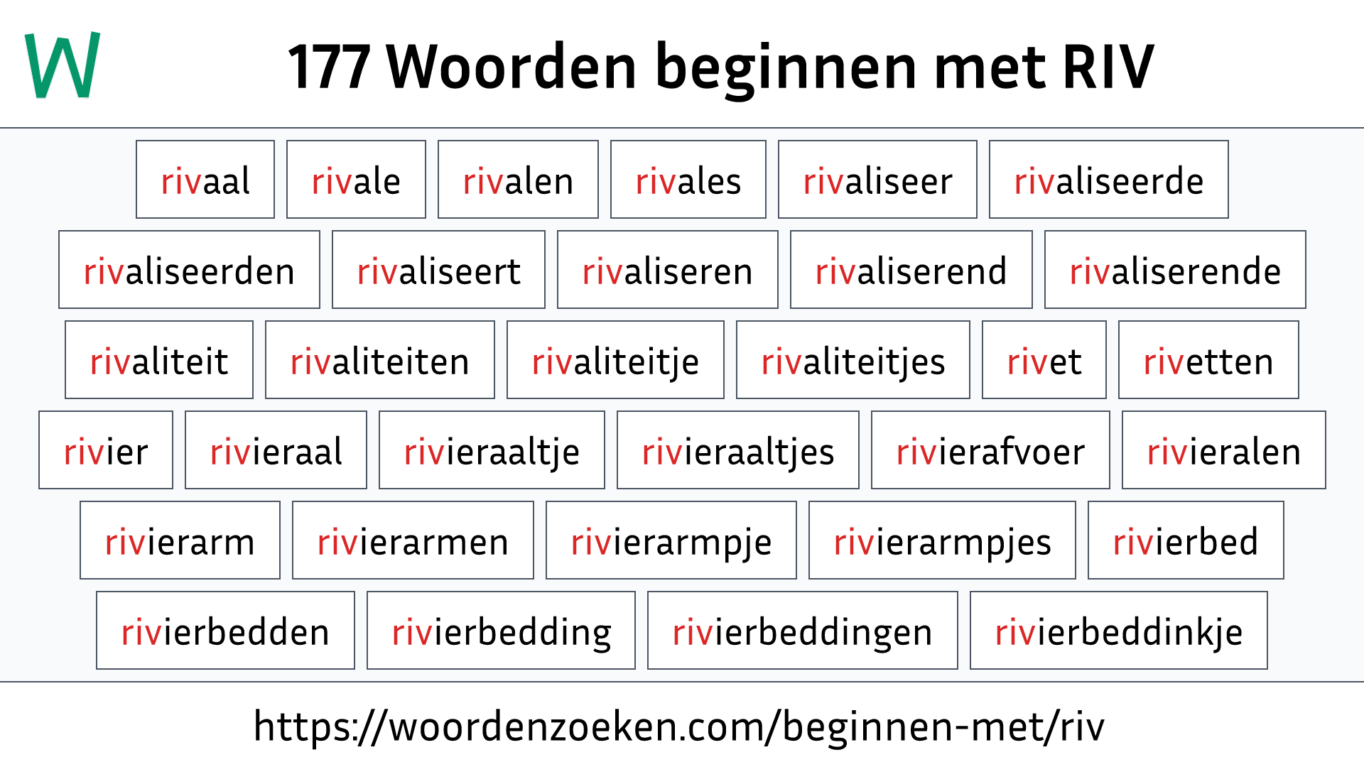 Woorden beginnen met RIV